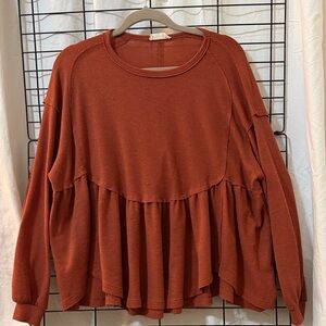 Rust Orange pleaded women’s  Top